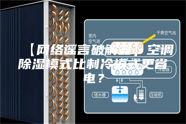 【網絡謠言破解器】空調除濕模式比制冷模式更省電?