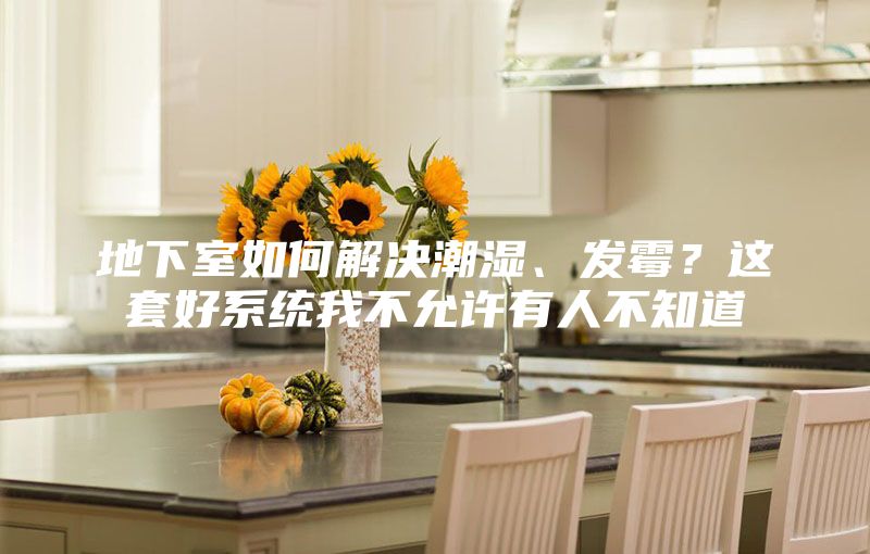 地下室如何解決潮濕、發霉？這套好系統我不允許有人不知道